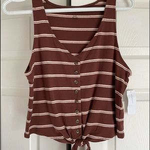 Tie front tank top